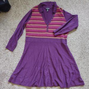 Modcloth Purple Collared Sweater Dress